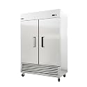 54" W Commercial Upright Reach-in Freezer, 49 Cu.ft with 2 Solid Door, Stainless Steel, ETL Certified, for Restaurant Kitchen Home Bar Shop, -10-10°F.