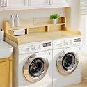54" Washer Dryer Countertop –Double Layer Organizer for Washer and Dryer, Waterproof Surface &amp; Non-Slip Design (Oak)