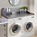54" Washer Dryer Countertop –Double Layer Organizer for Washer and Dryer, Waterproof Surface &amp; Non-Slip Design (Grey)