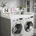 54" Washer Dryer Countertop –Double Layer Organizer for Washer and Dryer, Waterproof Surface &amp; Non-Slip Design (White)