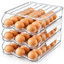 54 Egg Dispenser For Refrigerator, Egg Organizer For Refrigerator, Automatic Rolling Egg Holder For Fridge.