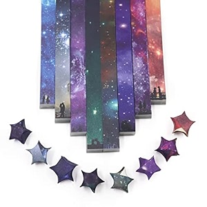 540 sheets origami stars paper strips diy hand crafts four-leaf clover lucky colorful star 8 different styles decoration folding paper for arts crafting supplies school teaching diy projects a