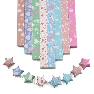 540 sheets origami stars paper strips diy hand crafts heart lucky colorful star 8 different styles decoration folding paper for arts crafting supplies school teaching heart b