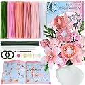 540Pcs Pipe Cleaners Craft, Pipe Cleaners Bulk with 15 Flower Making Guide