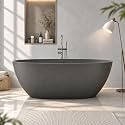 55" Stone Resin Free Standing Tub, Small Bathtub for Bathroom