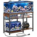 55-75 Gallon Aquarium Stand with 6 ft Power Strip, 5-Tier Metal Frame Fish Tank Stand 40 Gallon Tank Stand 49.2" L*18.9" W Tabletop 780lbs Capacity (Vintage Brown, 55-75 Gallon)
