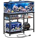 55-75 Gallon Aquarium Stand with 6 ft Power Strip, 5-Tier Metal Frame Fish Tank Stand 40 Gallon Tank Stand 49.2" L*18.9" W Tabletop 780lbs Capacity (Pure Black)