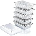 (55 Count) 2.25LB Aluminum Containers with Lids (8.5"x6") - Disposable Foil Container for Takeout, Baking, Freezing, Food Storage - Aluminum Pans with Lids, To Go Containers