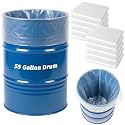 55 Gallon Clear Plastic Drum Liners, 10 Pack Heavy Duty Poly Pail Liner Bags, Large Food Grade Storage Bags for Food Storage, Vegetable Marinating and Brining (55 Gallon 10 Pack)