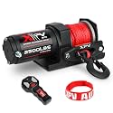 XPV AUTO 5500 lb. Winch Electric Winch Synthetic Rope 12V for ATV UTV Wireless Remote Towing Winches Waterproof for Off Road Trailer Boat