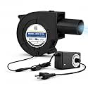 5500 RPM High Speed DC 4V-12V BBQ Fan Kit (Includes Adjustable Power Adapter & Nozzle) | Fire Starter for Charcoal Grill, Tandoor, Sigdi & Wood Stove