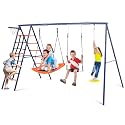 550lbs Swing Sets for Backyard - 6 in 1 Kids Playground Sets with 3 Swings