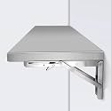 556030 Stainless Steel Folding Table,Wall-Mounted Drop Leaf Table,Wall Mounted Folding Table for Hospital, Hotel Home Office Fold Up Table Desk,Folding Design,Space Saving.(Size:L60*W30cm)