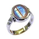 55Carat Choose Your Color Natural Gemstone Sterling Silver Statement Rings Oval Shape Handmade Sizes 5-12…