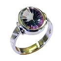 55Carat Choose Your Color Natural Gemstone Sterling Silver Statement Rings Oval Shape Handmade Sizes 5-12…