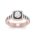 55Carat Choose Your Gemstone Double Band Square Halo Diamond CZ Ring 18K Rose Gold Plated Round Shape Halo Engagement Rings Everyday Jewelry Wedding Jewelry Handmade Gifts for Wife US Size 4 to 12