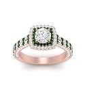 55Carat Choose Your Gemstone Double Band Square Halo Diamond CZ Ring 18K Rose Gold Plated Round Shape Halo Engagement Rings Everyday Jewelry Wedding Jewelry Handmade Gifts for Wife US Size 4 to 12