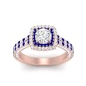 55Carat Choose Your Gemstone Double Band Square Halo Diamond CZ Ring 18K Rose Gold Plated Round Shape Halo Engagement Rings Everyday Jewelry Wedding Jewelry Handmade Gifts for Wife US Size 4 to 12