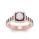 55Carat Choose Your Gemstone Double Band Square Halo Diamond CZ Ring 18K Rose Gold Plated Round Shape Halo Engagement Rings Everyday Jewelry Wedding Jewelry Handmade Gifts for Wife US Size 4 to 12