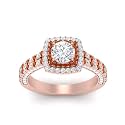 55Carat Choose Your Gemstone Double Band Square Halo Diamond CZ Ring 18K Rose Gold Plated Round Shape Halo Engagement Rings Everyday Jewelry Wedding Jewelry Handmade Gifts for Wife US Size 4 to 12