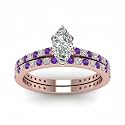55Carat Choose Your Gemstone Marquise Shape 14k Rose Gold Plated Classic Delicate Diamond CZ Handmade Fashion Jewelry Party Wear Daily Wear Ornament Gifts for Wife Wedding Ring Sets : US Size 4 to 12