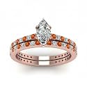 55Carat Choose Your Gemstone Marquise Shape 14k Rose Gold Plated Classic Delicate Diamond CZ Handmade Fashion Jewelry Party Wear Daily Wear Ornament Gifts for Wife Wedding Ring Sets : US Size 4 to 12