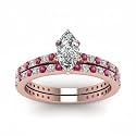 55Carat Choose Your Gemstone Marquise Shape 14k Rose Gold Plated Classic Delicate Diamond CZ Handmade Fashion Jewelry Party Wear Daily Wear Ornament Gifts for Wife Wedding Ring Sets : US Size 4 to 12