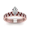 55Carat Choose Your Gemstone Marquise Shape 14k Rose Gold Plated Classic Delicate Diamond CZ Handmade Fashion Jewelry Party Wear Daily Wear Ornament Gifts for Wife Wedding Ring Sets : US Size 4 to 12