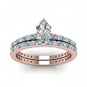 55Carat Choose Your Gemstone Marquise Shape 14k Rose Gold Plated Classic Delicate Diamond CZ Handmade Fashion Jewelry Party Wear Daily Wear Ornament Gifts for Wife Wedding Ring Sets : US Size 4 to 12