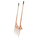 56" 5-Tine Steel Broadfork, Soil Tiller with Widened Foot Pedal