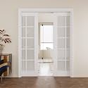 Pocket Door,10-Lite Frosted Glass Doors,Solid Door,56x80 Door