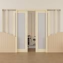 56x80 Sliding Double Pocket Door,1 Lite Frosted Glass Doors,French Door
