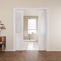 Pocket Door,Half-Lite Frosted Glass Doors,Solid Door,56x80 Door