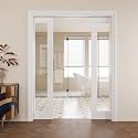 Pocket Door,1-Lite Clear Glass Doors,French 56x80 Sliding Door