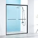 56-60" W x 76" H Double Sliding Shower Door Matte Black