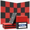 56 Pack Acoustic Foam Wall Panels, 12 x 12 x 1 in