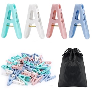 56 pack colorful plastic clothespins small laundry clothes pins clips with springs 4 colors clothes drying line pegs for kitchen outdoor trip
