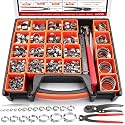 560PCS 304SS Single Ear Stepless Hose Clamp Kit with Pliers for PEX & Auto