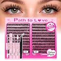 560pcs Lash Clusters Kit,DIY Cluster Eyelash Extensions 9-16mm,Full 50D,D Curl Natural Lashes with Bond,Seal and Tweezers – Fake Cat Eye Individual Clusters for Beginners