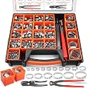 560PCS Single Ear Hose Clamp Kit w/Crimping Pliers for Auto,PEX Plumbing,RV