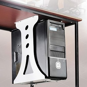 567837 space saving computer tower stand cpu holder under desk mount suspension chassis bracket chassis support wall mount desktop host support adjustable - black