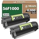 56F1000 56F1H00 Black Toner Cartridge for Lexmark 56F1000 MS521 2 Pack