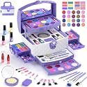 57 Pcs Kids Makeup Kit for Girls,Washable Real Cosmetic Toddler Makeup Set