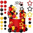 57 Pcs Mouse Cake Decor Black Red Yellow Cake Topper Set, Third Year