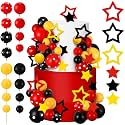 57 Pcs Mouse Cake Decor Black Red Yellow Cake Topper Set, Happy Birthday