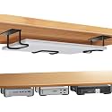 58521 Under Desk Laptop Mount, Lap top Under Desk Mount 2.7 inches Tall Effective Space, Metal Laptop Storage Dock Station - Black