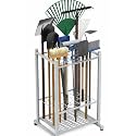 58575 Garden Tool/BROOM/MOP Organizer, Yard Tower Rack for Garage Organization and Storage, Tools/Rakes/Brooms, Heavy Duty Steel Garden Tool Stand for Shed, Outdoor, Grey