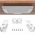 58672 Under Desk Laptop Mount, Adjustable Metal CPU Holder for Laptop, Mac mini, MacBook, Keyboard - Space-Saving, Anti-Scratch Padding, Sturdy Design, Easy Installation, White