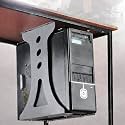 587839 Classic Computer Tower Stand CPU Holder Under Desk Mount Suspension Chassis Bracket Chassis Support Wall Mount Desktop Host Support Adjustable Wall PC Mount CPU Stand - Grey