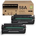58A CF258A Toner Cartridge Black Compatible for HP 58A 2 Pack (with Chip)